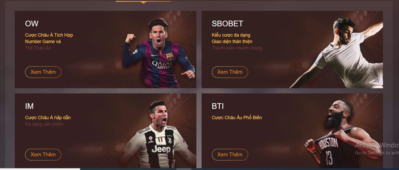 Các sản phẩm cá cược bóng đá tại nhà cái